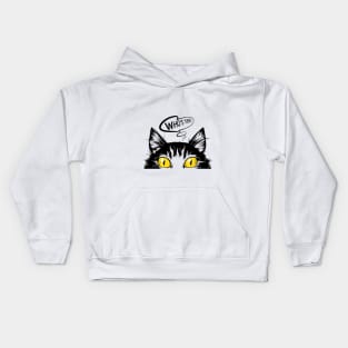 Suspicious Cat with yellow Eyes Kids Hoodie